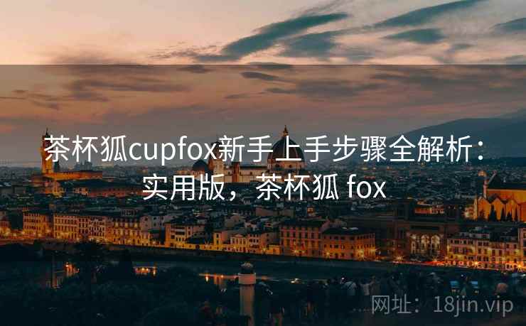 茶杯狐cupfox新手上手步骤全解析：实用版，茶杯狐 fox