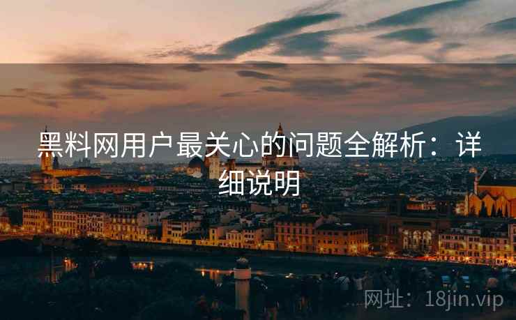 黑料网用户最关心的问题全解析：详细说明